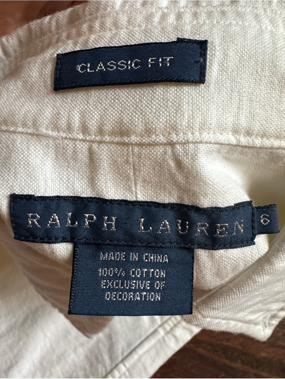 VTG Ralph Lauren White Button-Down Shirt with Embroidered Polo Size 6 - Picture 2 of 6